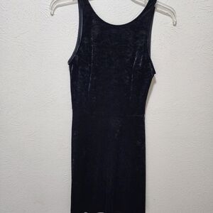 H&M Divided Velvet Dress Womens 6 Black Fit & Flare Mini